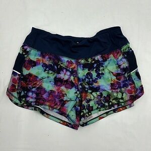Athleta Running Shorts Floral Print Lined Reflective Women's Size S